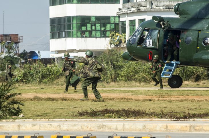 Journey through a battle zone in Myanmar