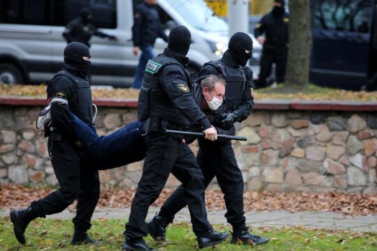 Belarus before the ICC for two complaints - Photo: Riot police arrest a man in a street of Minsk (Belarus).