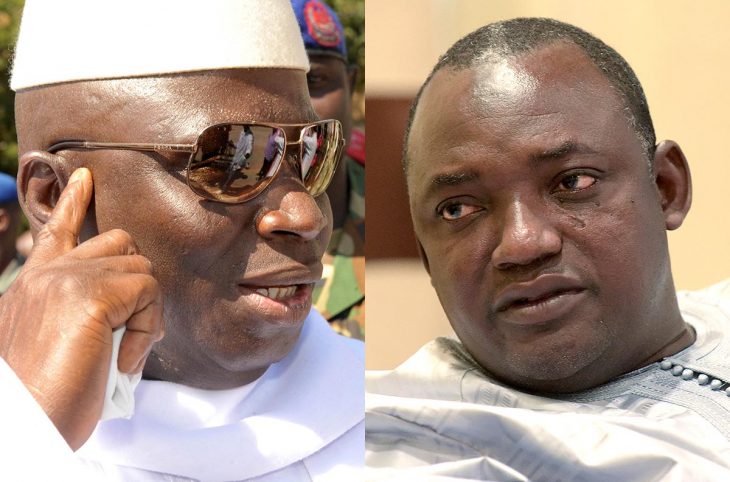 Former Gambian President Yahya Jammeh and current President Adama Barrow