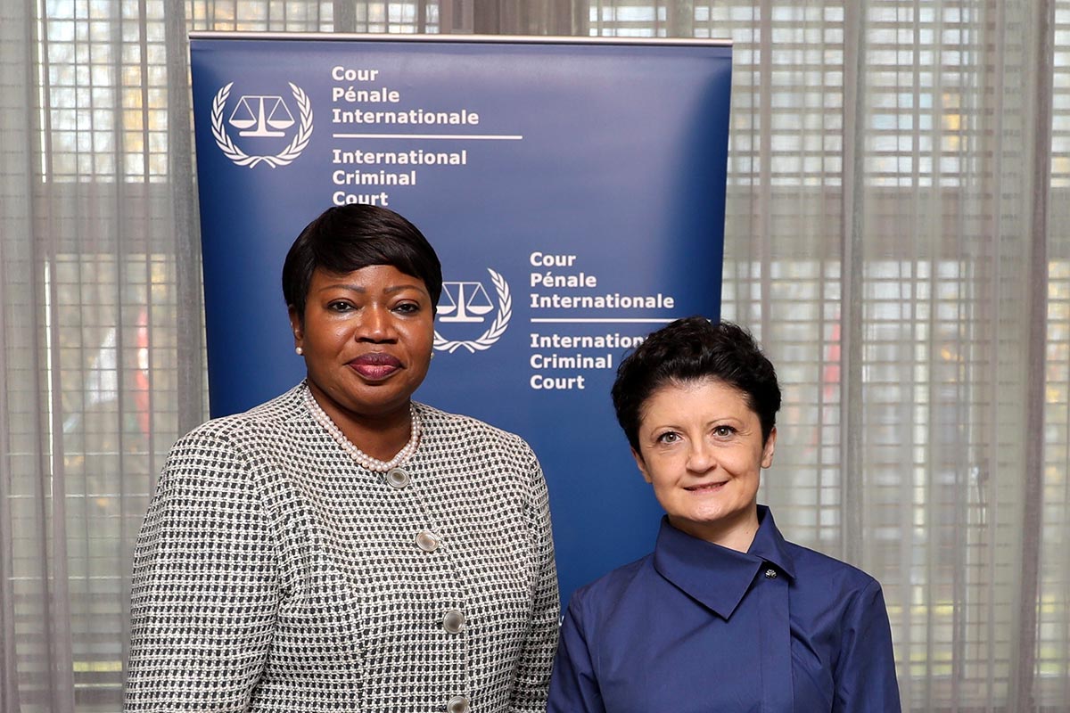 Fatou Bensouda and Thea Tsulukiani meet at the ICC