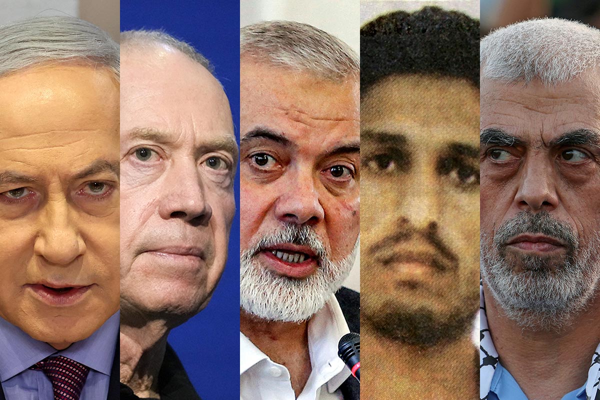 Benjamin Netanyahu, Yoav Gallant, Ismail Haniyeh, Mohammed Deif and Yahya Sinwar.