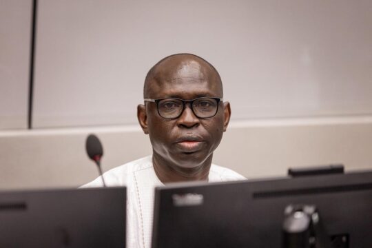 Maxime Mokom, a former Central African minister who was prosecuted and then released by the International Criminal Court, is now seeking compensation. Photo: Mokom before the ICC.