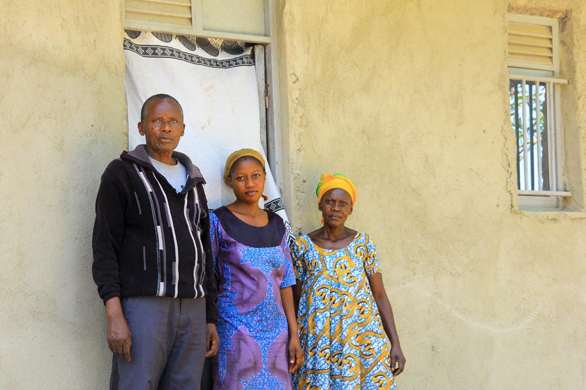 Farmer Paul Ibona Kasoro poses in front of his home in Bogoro (Ituri province, DRC).