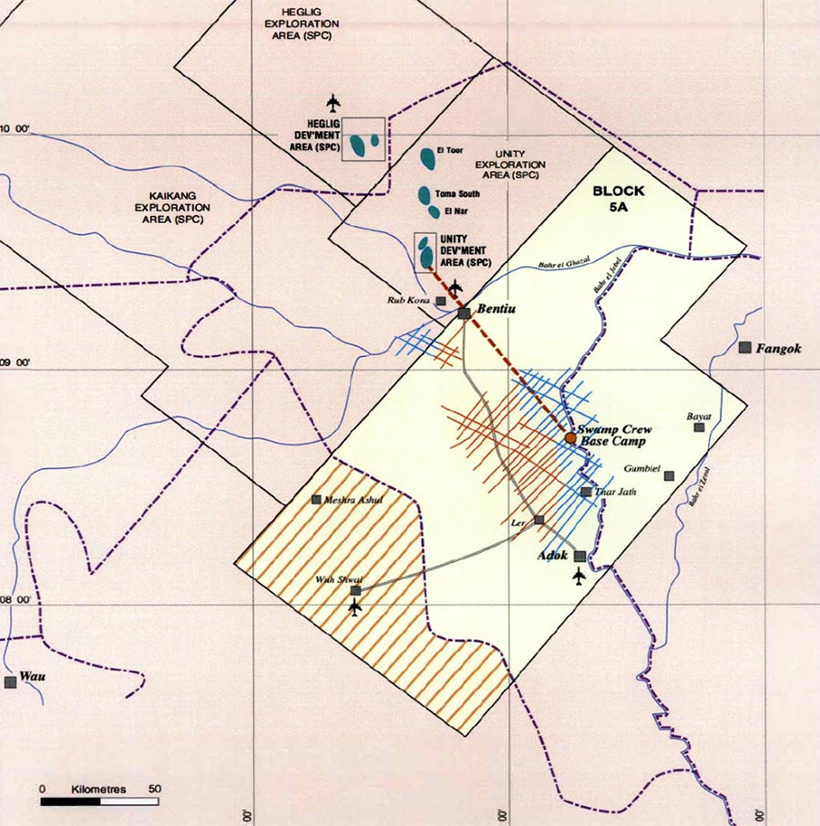 Map showing the location of ‘Block 5A’ in Sudan, in an official Lundin Petroleum document dated May 1998.