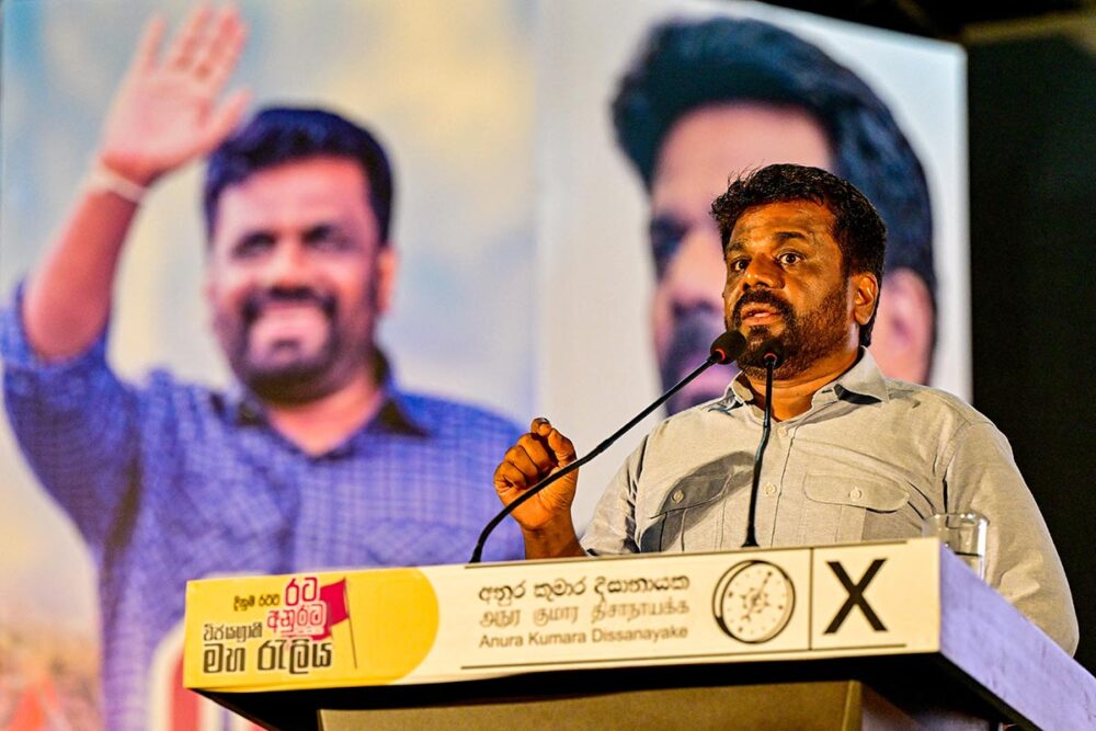 Will Anura Kumara Dissanayake, the President of Sri Lanka, be able to put in place a genuine transitional justice process? Photo: Dissanayake during his election campaign in September 2024.