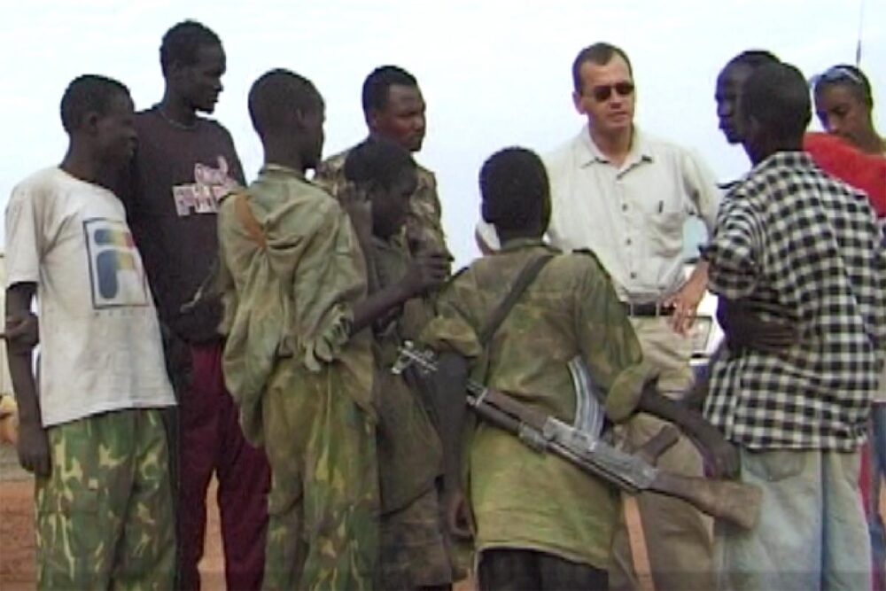 A Swedish documentary film shows Ian Lundin in Sudan surrounded by armed child soldiers. The footage was used in the trial of Swedish company Lundin Oil in Sweden.