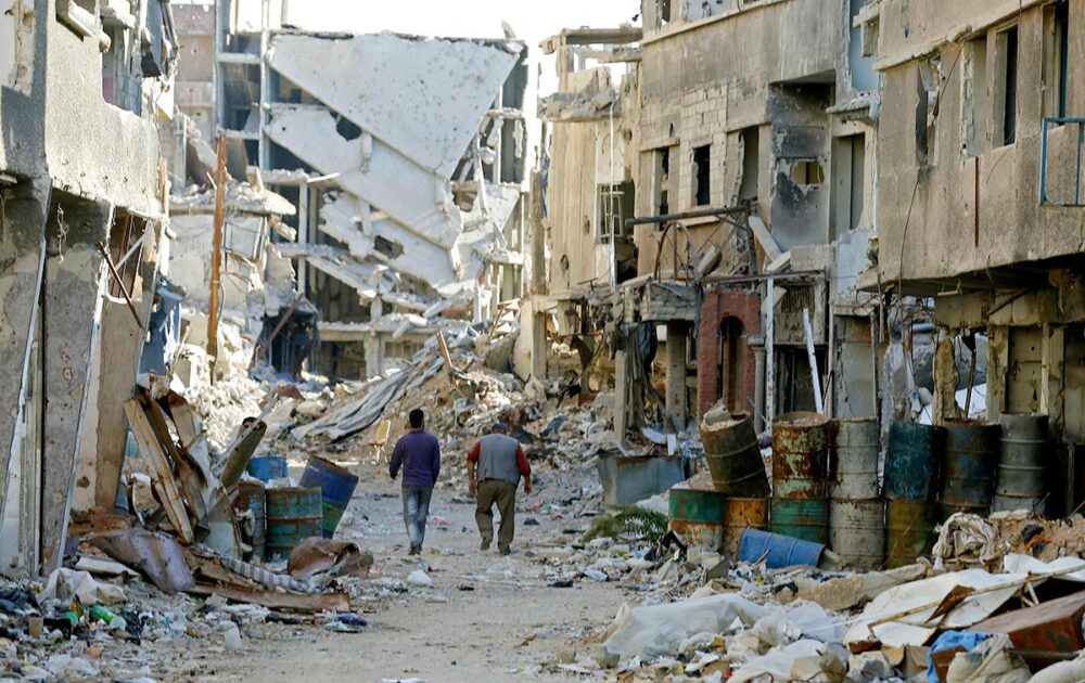 Tadamon massacre in Syria: a trial in Germany - Photo: a street destroyed in the Tadamon neighbourhood, south of Damascus (Syria).