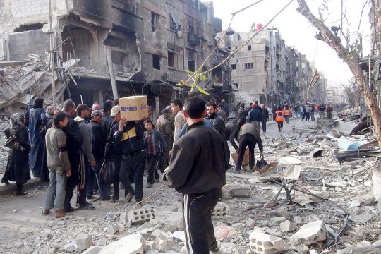 Camp de réfugiés de Yarmouk à Damas (Syrie)