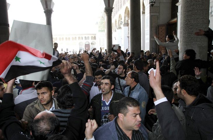 Demonstration in Damas, Syria