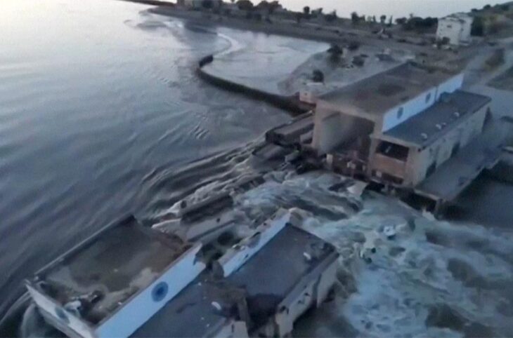 Ukraine - The Nova Kakhovka dam after its destruction