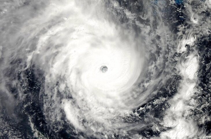 Legal battle for the climate before the International Court of Justice (ICJ). Photo: Cyclone Pam (2015) over Vanuatu as seen from a satellite.